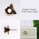 Antique Iron White Ceramic Bloom Cabinet Knobs